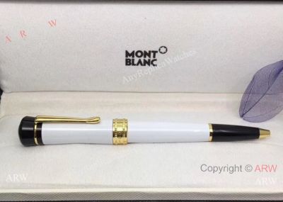 Mont Blanc Bonheur Gold Clip White Ballpoint Pen Replica Pen